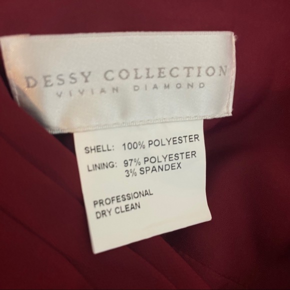 Dessy Collection burgundy #2894 chiffon formal dress - Picture 7 of 9